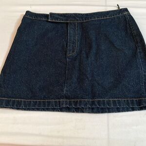 Ralph Lauren  size 12 blue jean skirt flat front mini dark denim NWOT